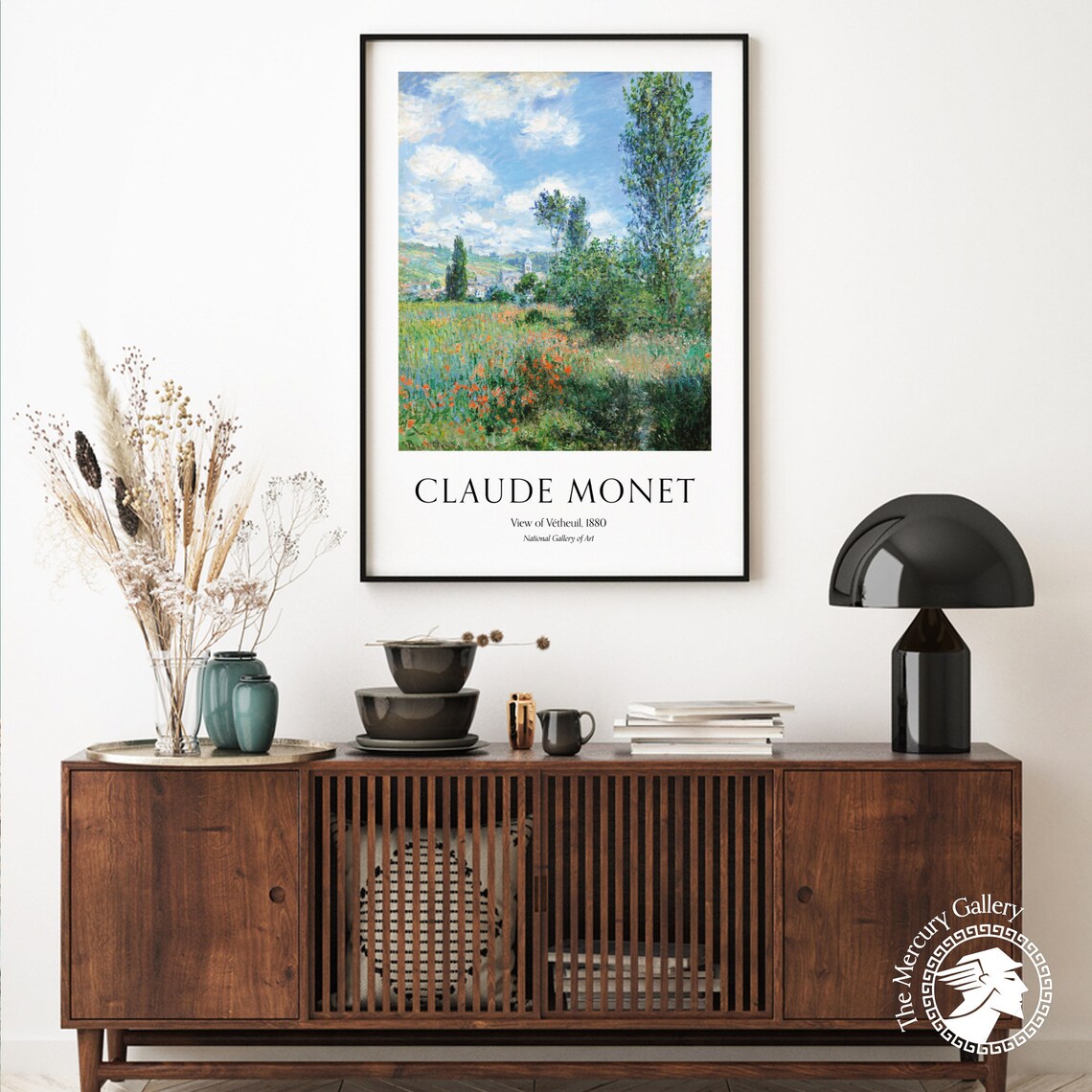 Claude Monet View Of Vetheuil 1880 Red Poppy Meadow Summer Poster - Image 5