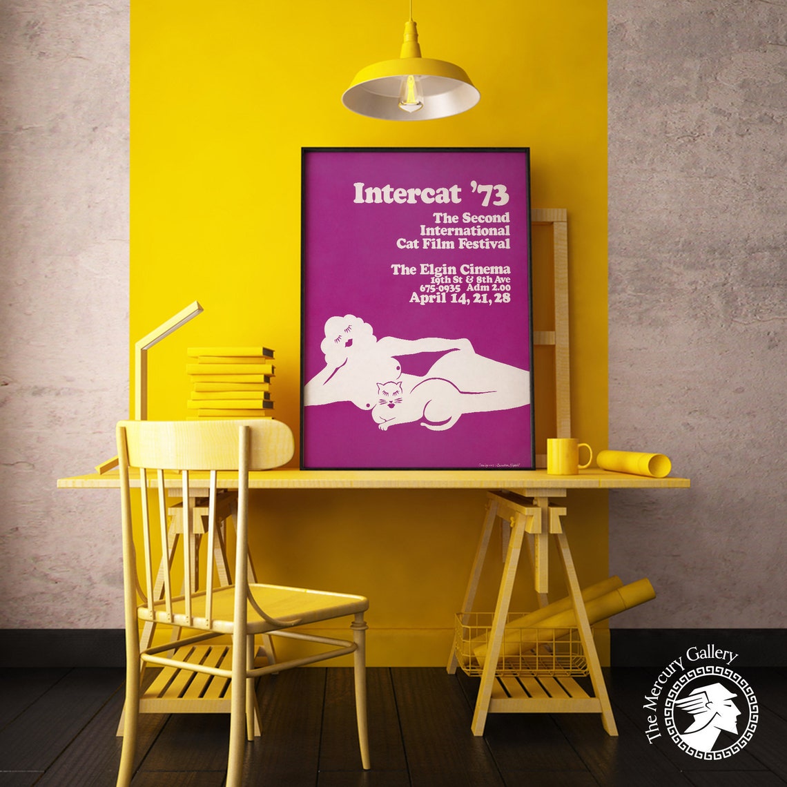 Intercat International Cat Film Festival Poster Prints Purple Poster Vintage Nude Poster Nyc Retro Advertising Wall Art - Image 5