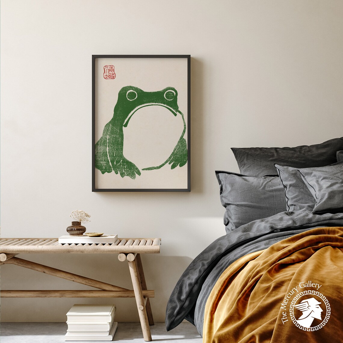 Japanese Vintage Green Frog Art Print, Matsumoto Hoji - Image 2