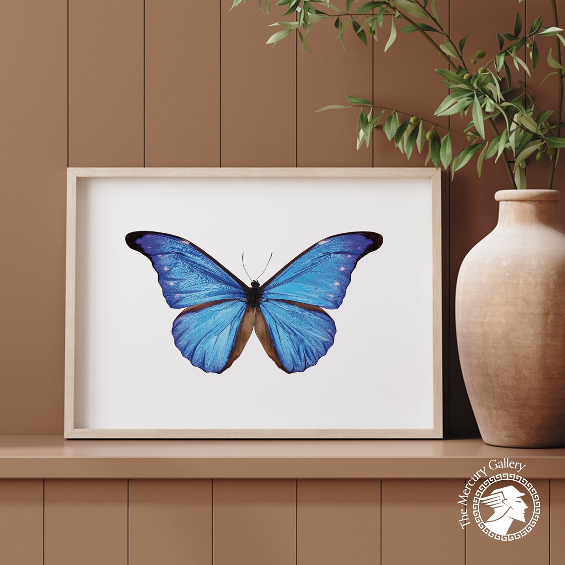 Blue Butterfly Antique Butterfly Nursery Decor Art Print