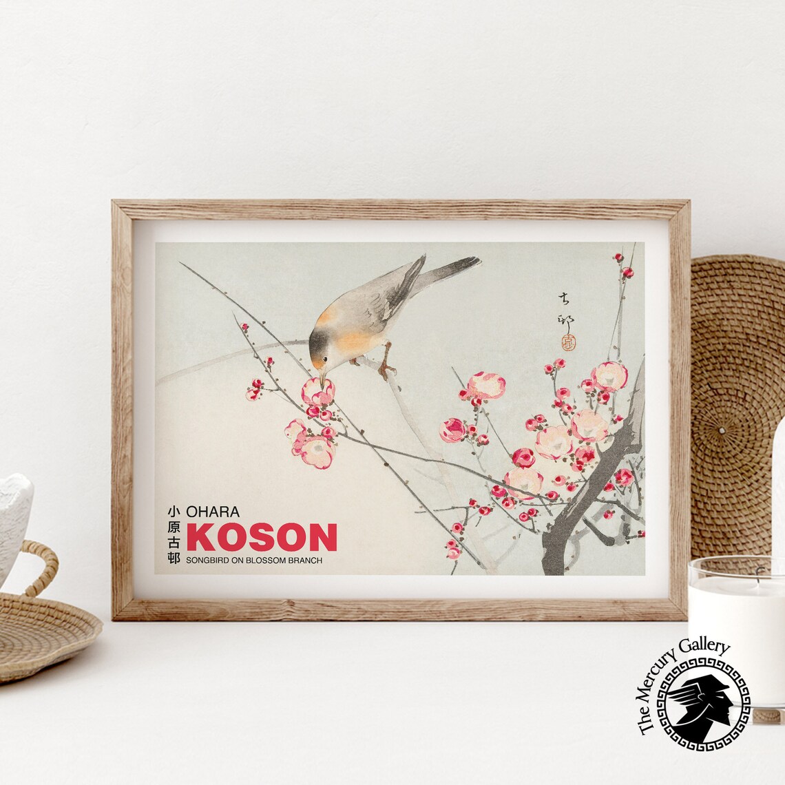 Ohara Koson Bird Woodblock Print, Vintage Songbird - Image 6