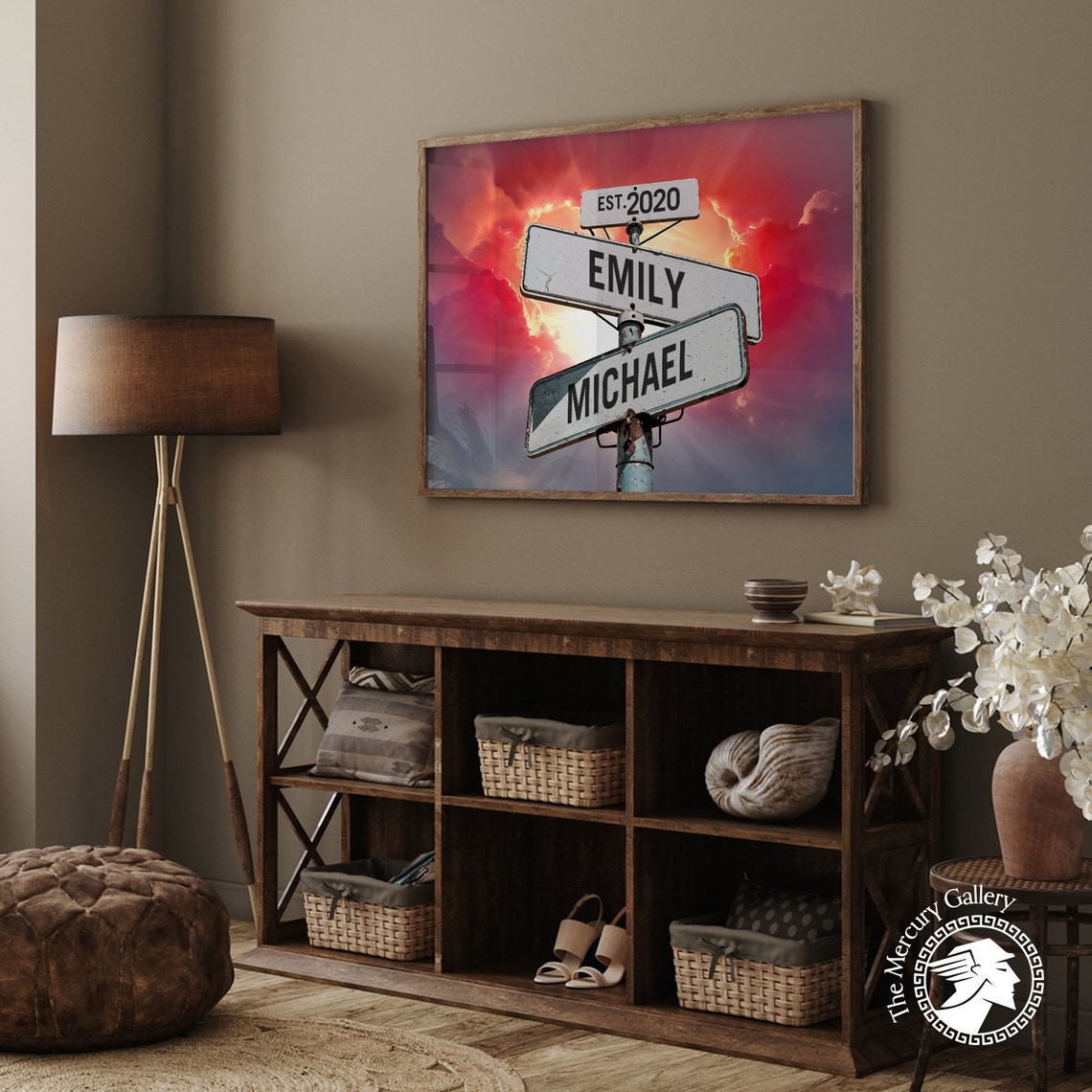 Custom Name Vintage Street Sign Sunset Poster Personalized Gift - Image 3
