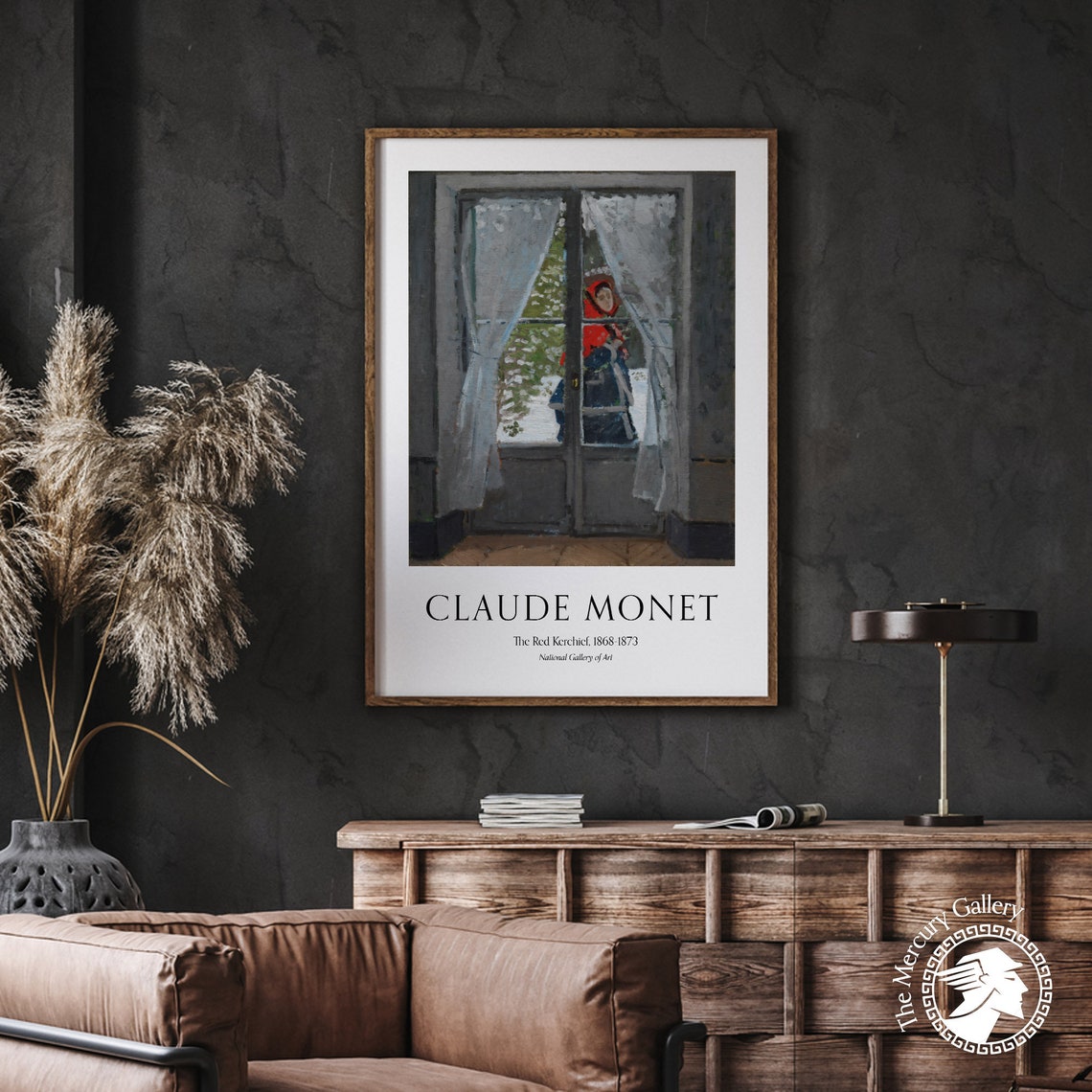 Claude Monet The Red Kerchief Vintage Portrait At The Window Poster - Image 5