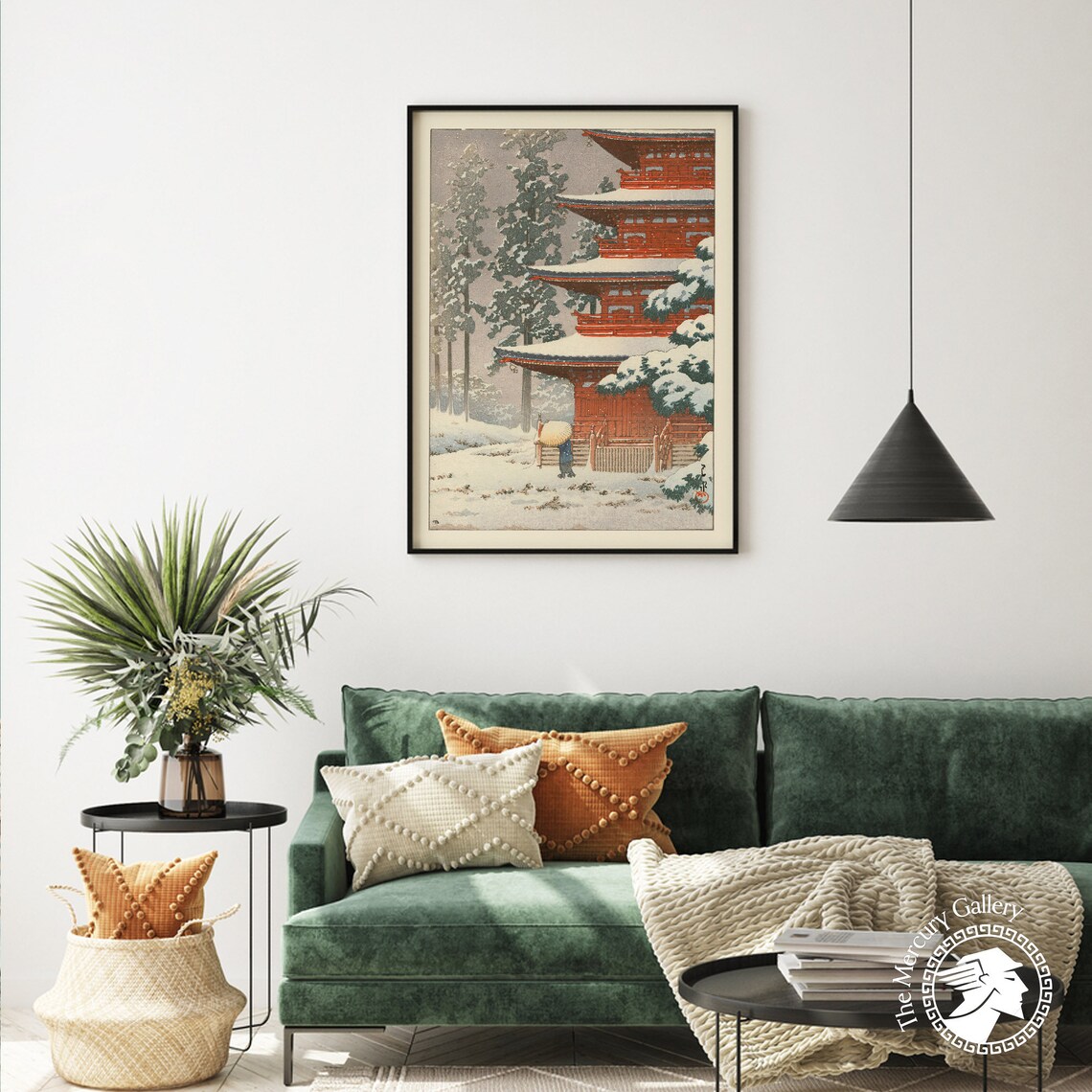 Kawase Hasui Saishoin Temple In Snow Hirosaki Pagoda Winter Print - Image 3
