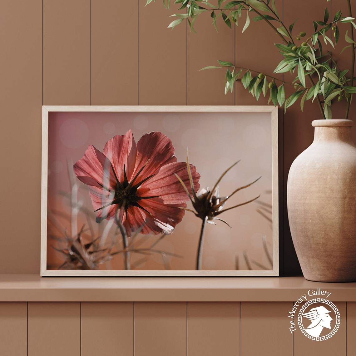 Pink Cosmos Flower Backlit Close Up Botanical Photography Art Print - Image 6
