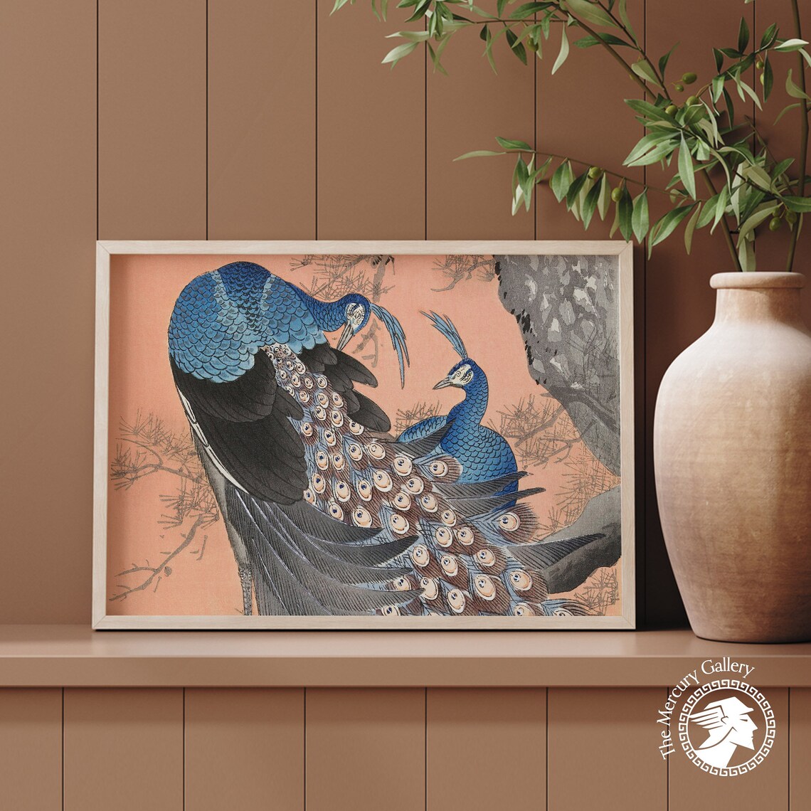Ohara Koson Peacocks On Tree Branch Art Print