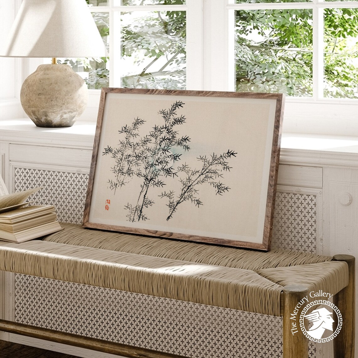 Japanese Bamboo Zen Art Print, Woodblock Style - Image 4