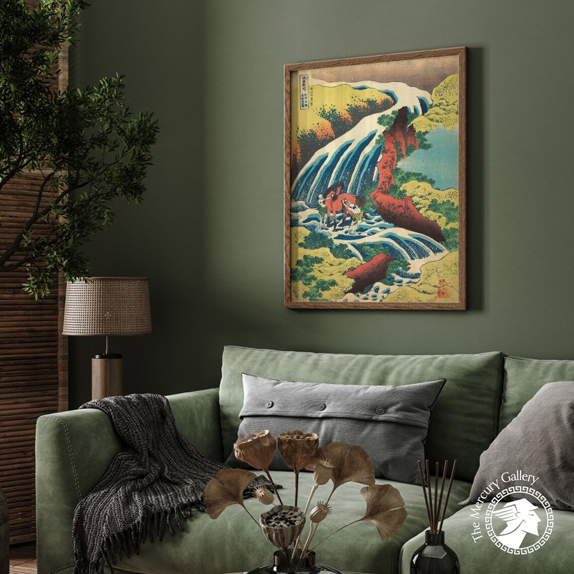 Hokusai Yoshitsune Horse Waterfall Vibrant Japanese Nature Art Poster - Image 3