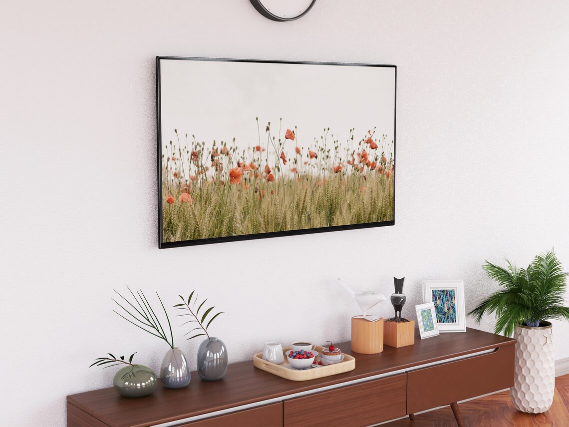 Red Poppies Blooming In Golden Wheat Field Summer Meadow Flower Poster - Image 2