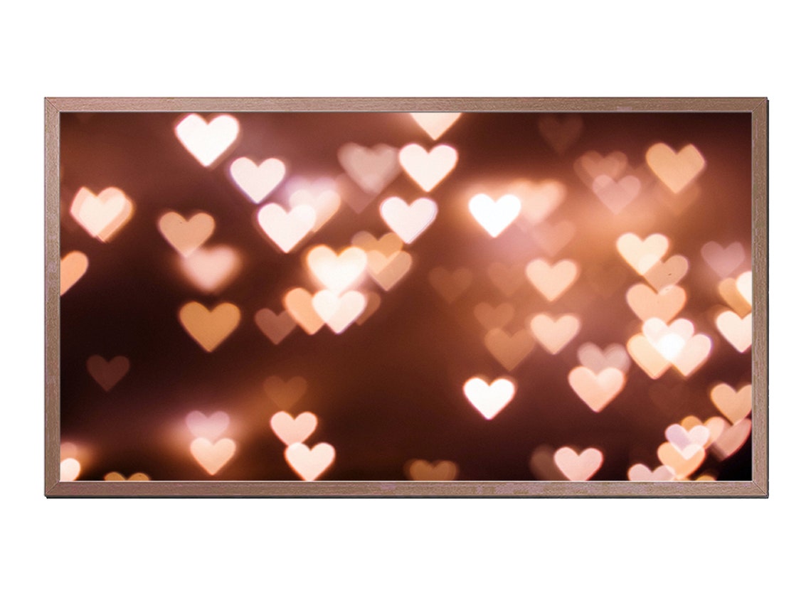 Heart Bokeh Lights Warm Romantic Valentine Wall Art Photography