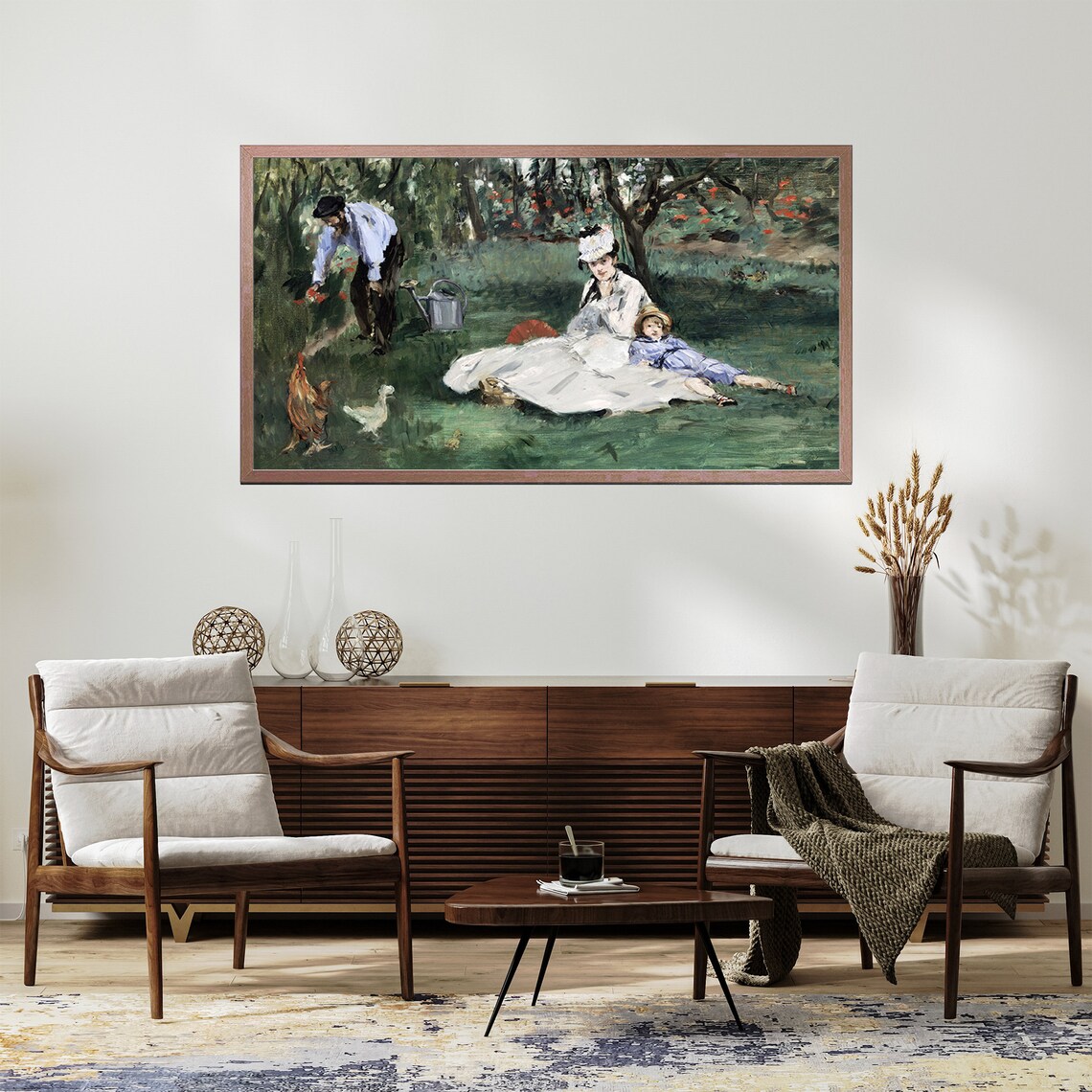 Manet Monet Family Garden At Argenteuil 1874 Impressionist Family Poster - Image 2