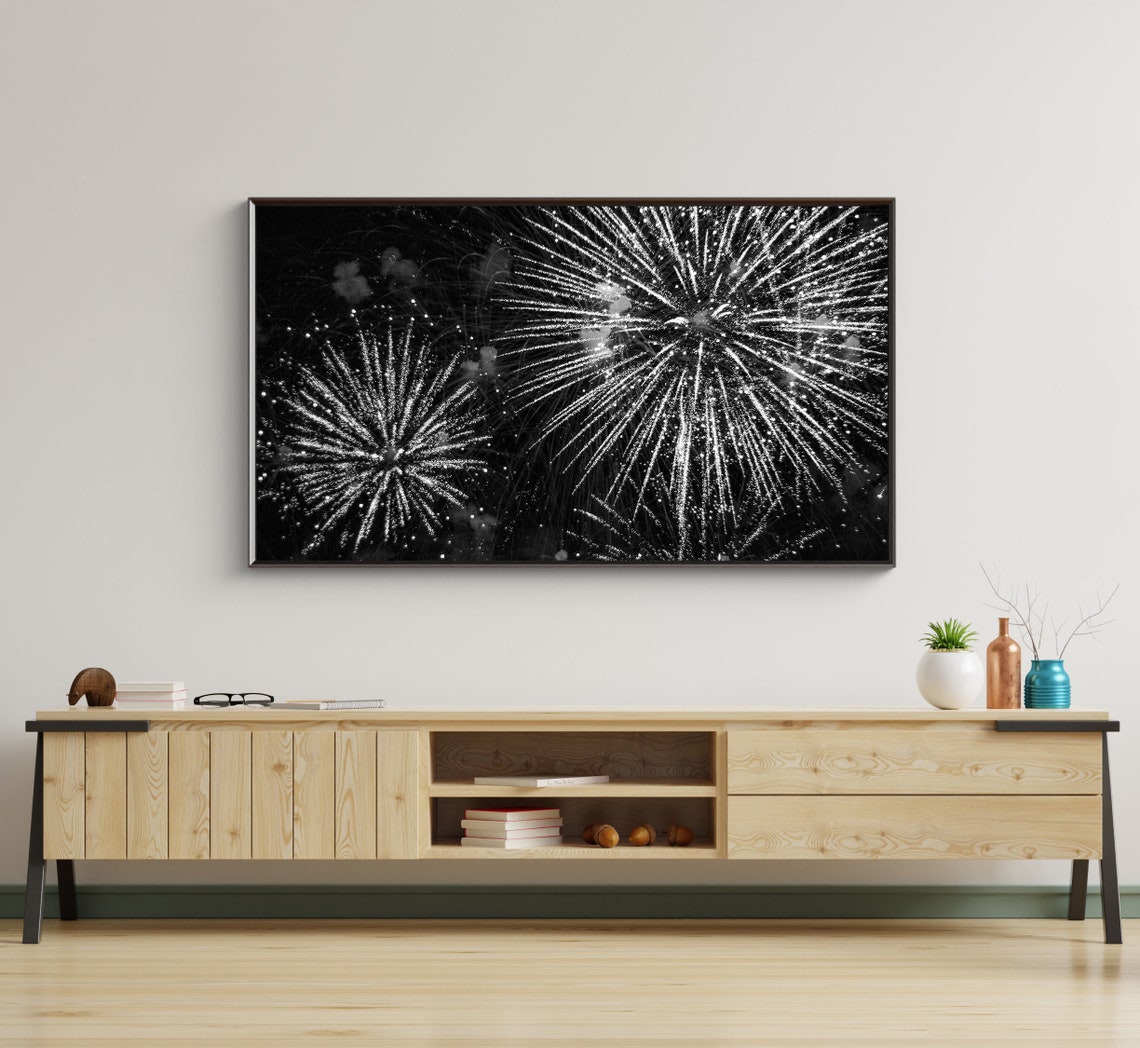 Frame TV Art Fireworks, Abstract Modern