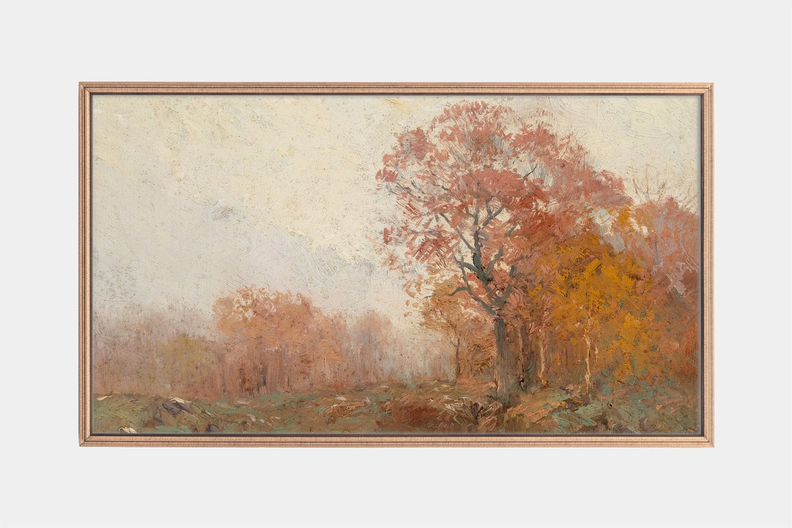 Autumn Landscape Vintage Tree Art Print