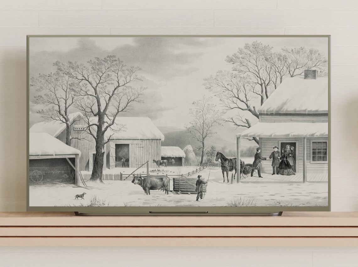 Home To Thanksgiving Vintage Lithograph Art Print - Image 3