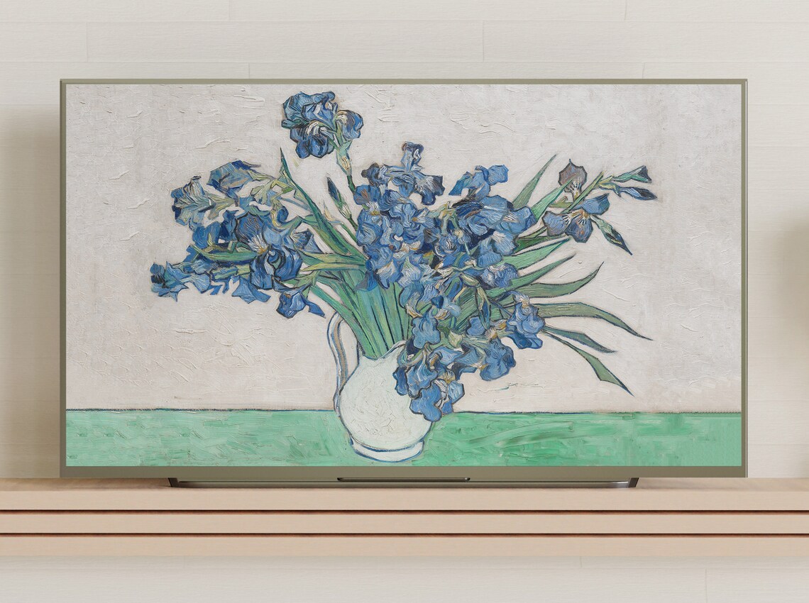Van Gogh Still Life Vase With Irises Vintage Art Print - Image 3