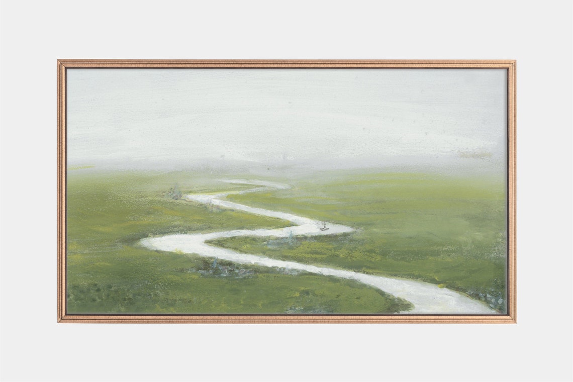 Frame Tv Art Vintage Landscape Paintings River Paintings Tv Artworks Instant