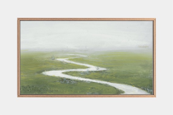 Frame Tv Art Vintage Landscape Paintings River Paintings Tv Artworks Instant