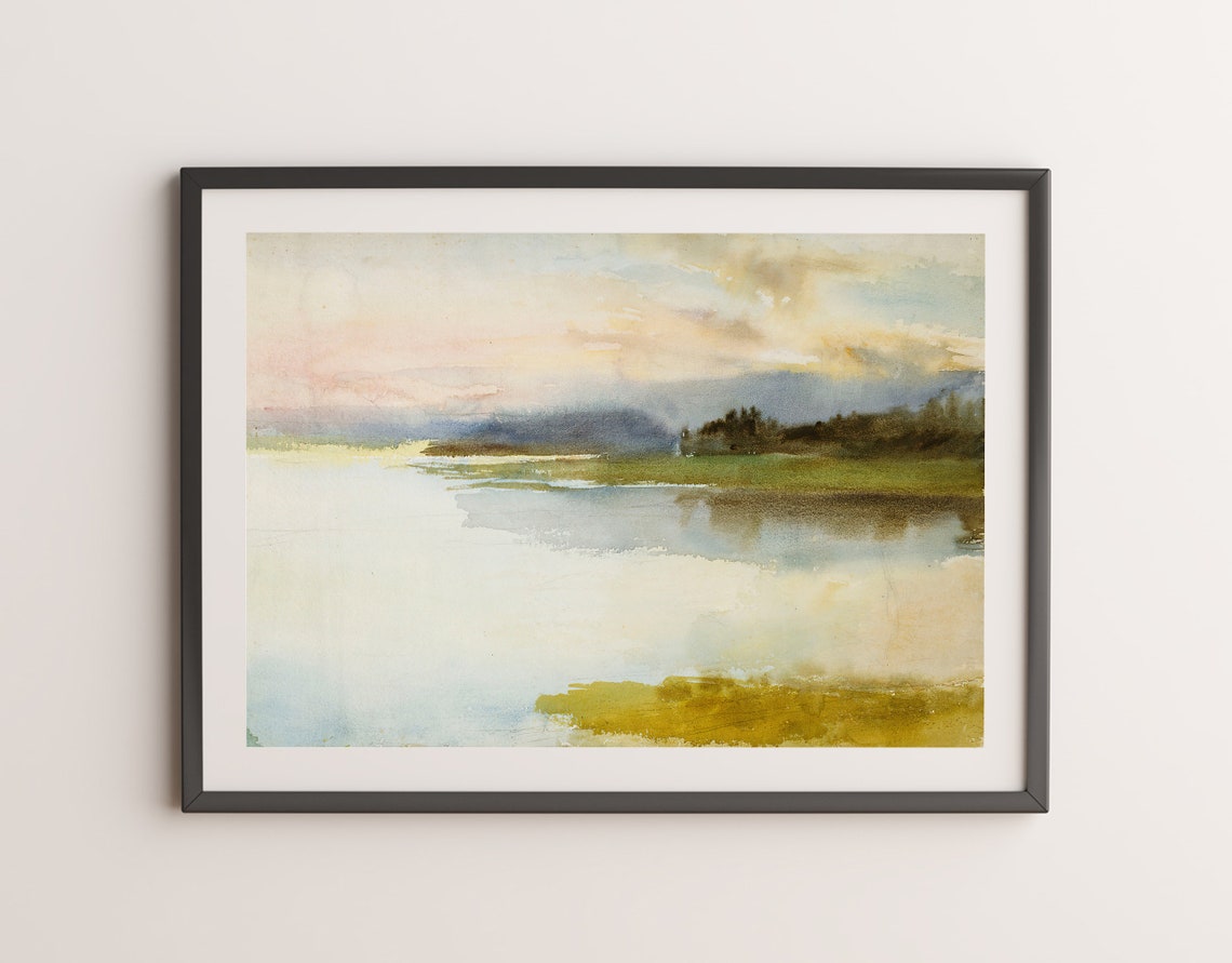 Vintage Seashore Oil Paintings Abstract Landscape Prints Farmhouse Wall Decor Wall Art - Image 3