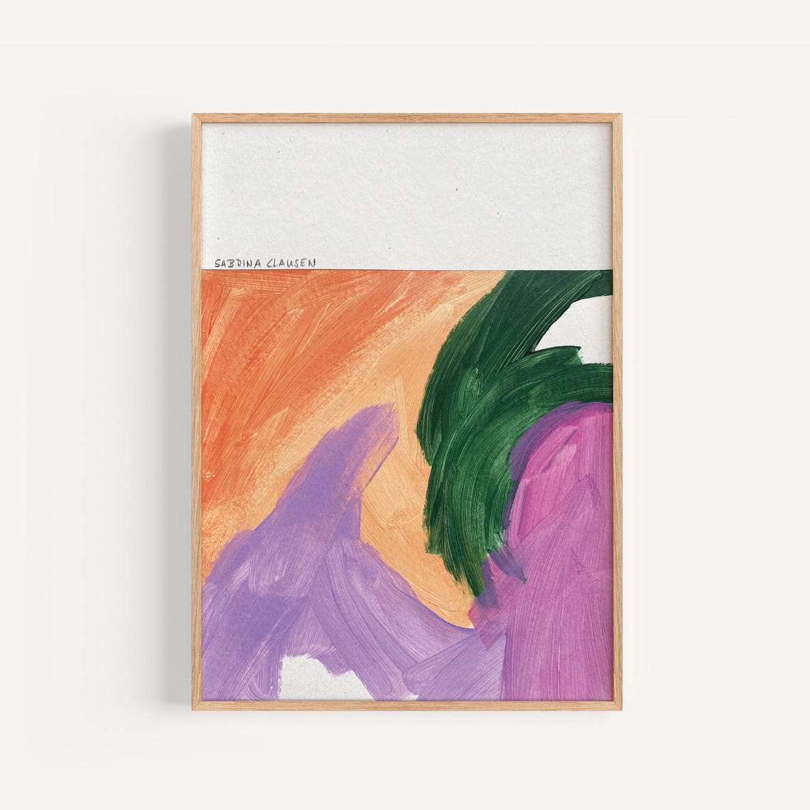 Sabrina Clausen Abstract Brushstrokes in Orange Green Purple Poster