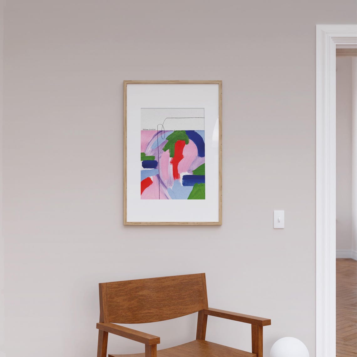 Sabrina Clausen Pink Red Green Blue Abstract Brushstroke Wall Art - Image 3