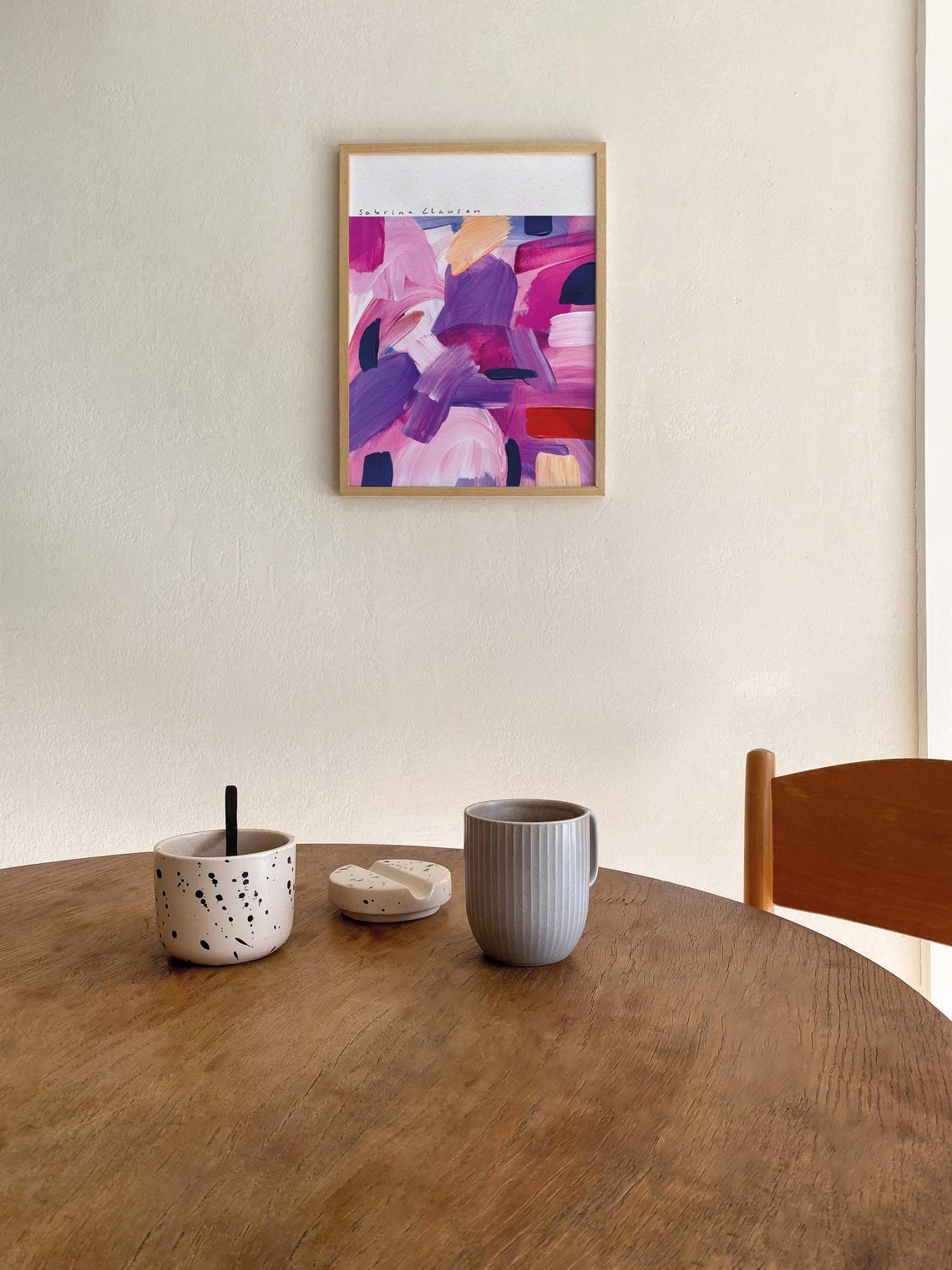 Original Abstract Painting Painting Hand Painted Living Room Modern Art Acrylic Painting Colorful Wall Painting Colorful Art Blue Pink Rose - Image 2