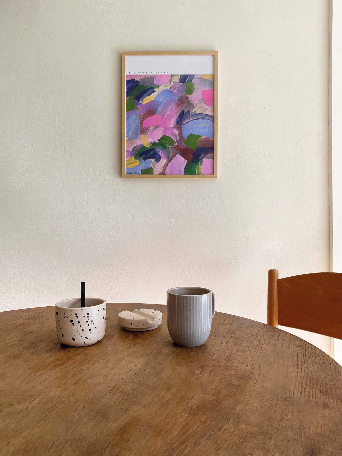 Sabrina Clausen Dreamy Pink Blue Green Sweeping Abstract Poster - Image 3