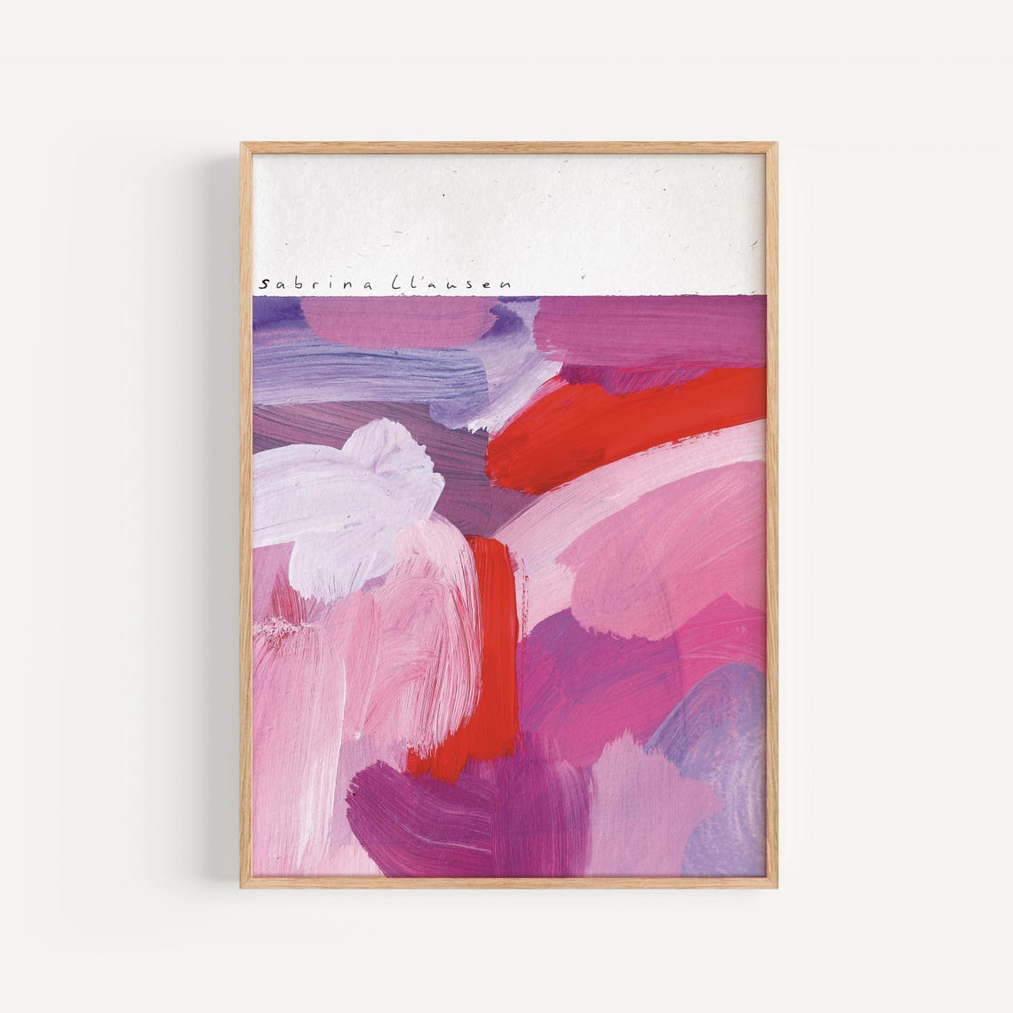 Sabrina Clausen Pink Purple Red Abstract Brushstroke Painting Wall Art