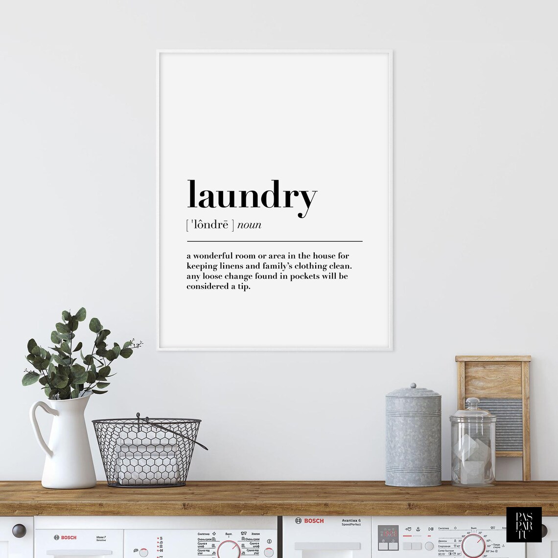 Laundry Definition Typography Poster, Funny Utility Room - Image 5