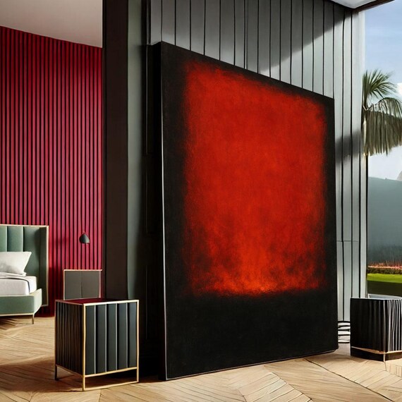 Mark Rothko Red Color Field Canvas Deep And Bright Tones Abstract Painting Reproduction
