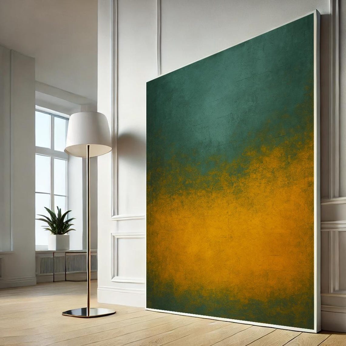 Mark Rothko Green And Yellow Abstract Canvas Wall Art Print Inspired Minimalist Painting For Modern Home Decor