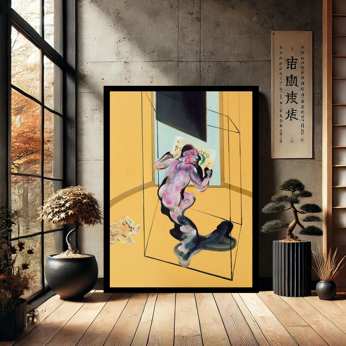 Francis Bacon Style Distorted Figure Abstract Expressionist Poster