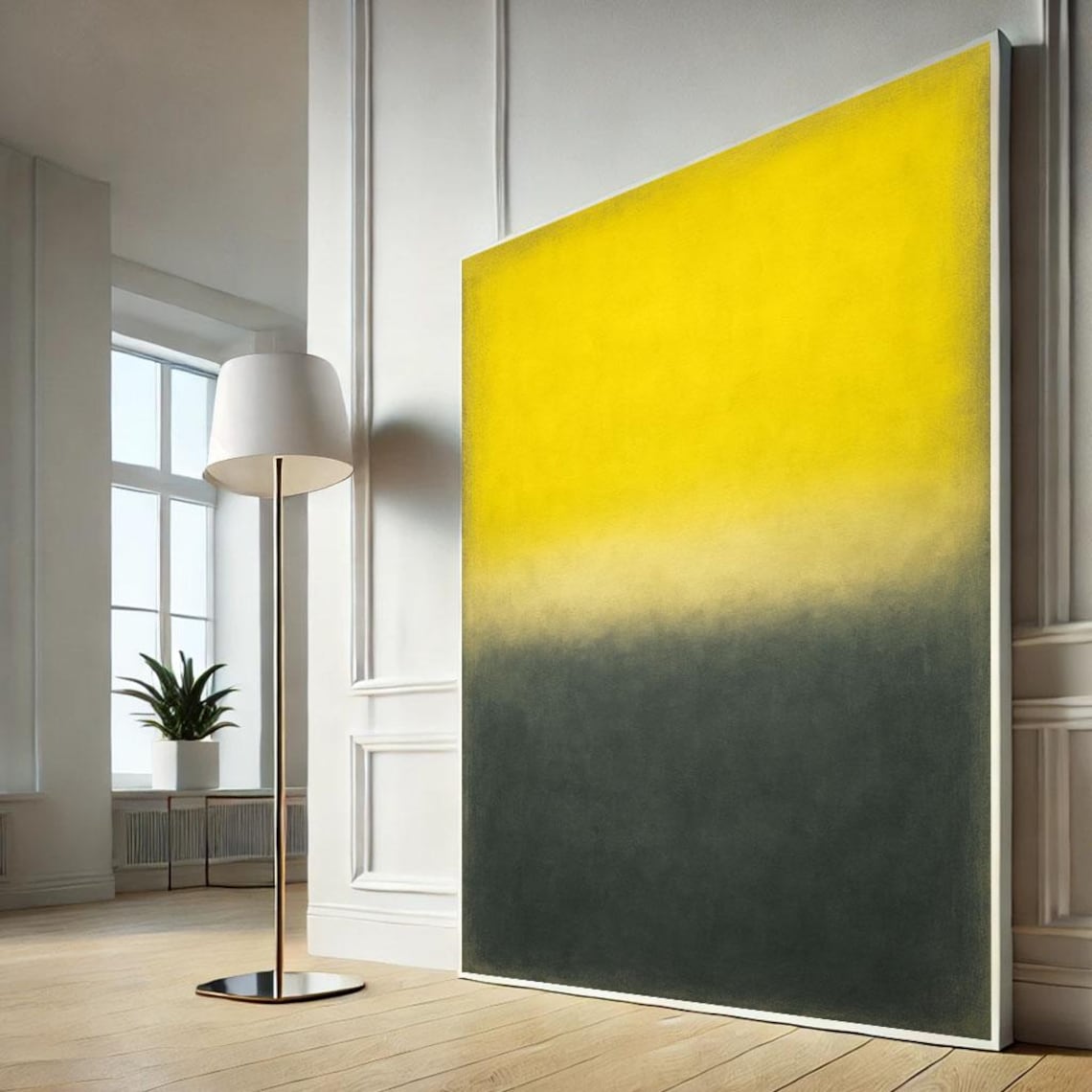 Mark Rothko Inspired Yellow and Gray Color Field Abstract Canvas Poster