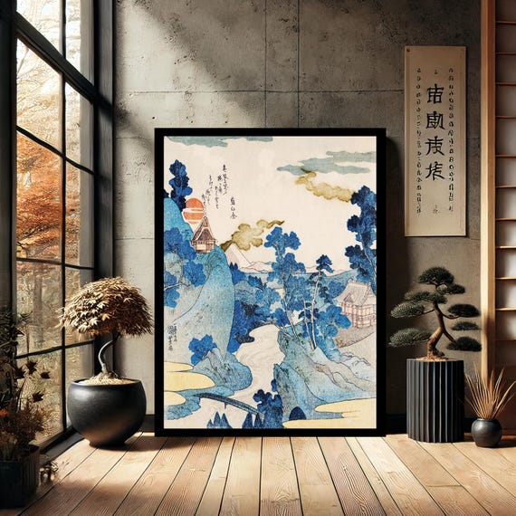 Japanese Art Evening View Of Mount Fuji By Utagawa Kuniyoshi Canvas Wall Modern Print Abstract Decor For Home
