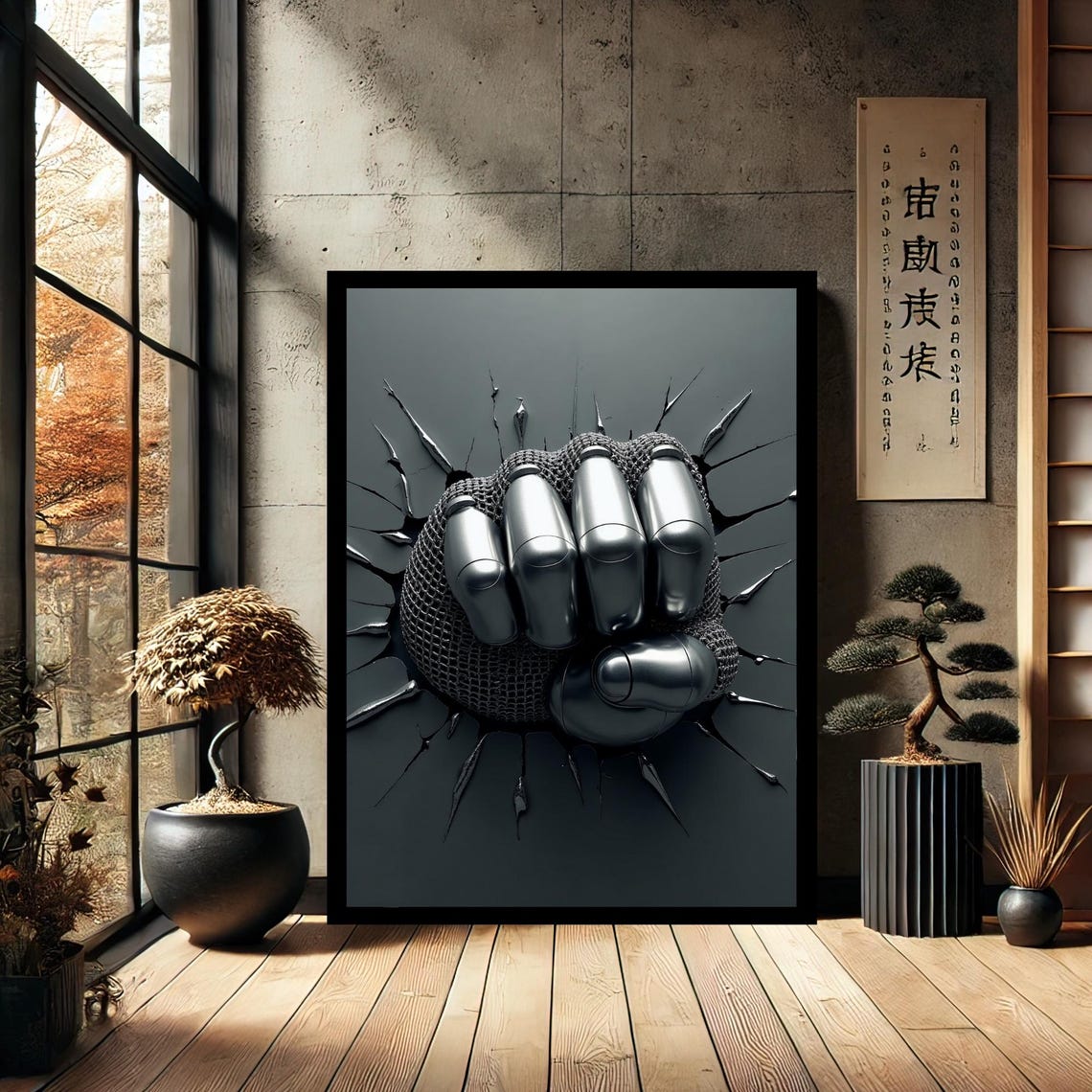 Metallic Punch Home Decor Canvas Wall Art Modern Print Abstract For