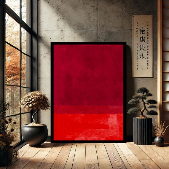 Mark Rothko Red Minimalist Home Decor Canvas Wall Art Modern Print Painting Abstract For