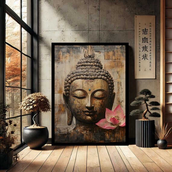 Colorful Buddha Buddhism Canvas Print Painting Wall Art Modern Abstract Home Decor