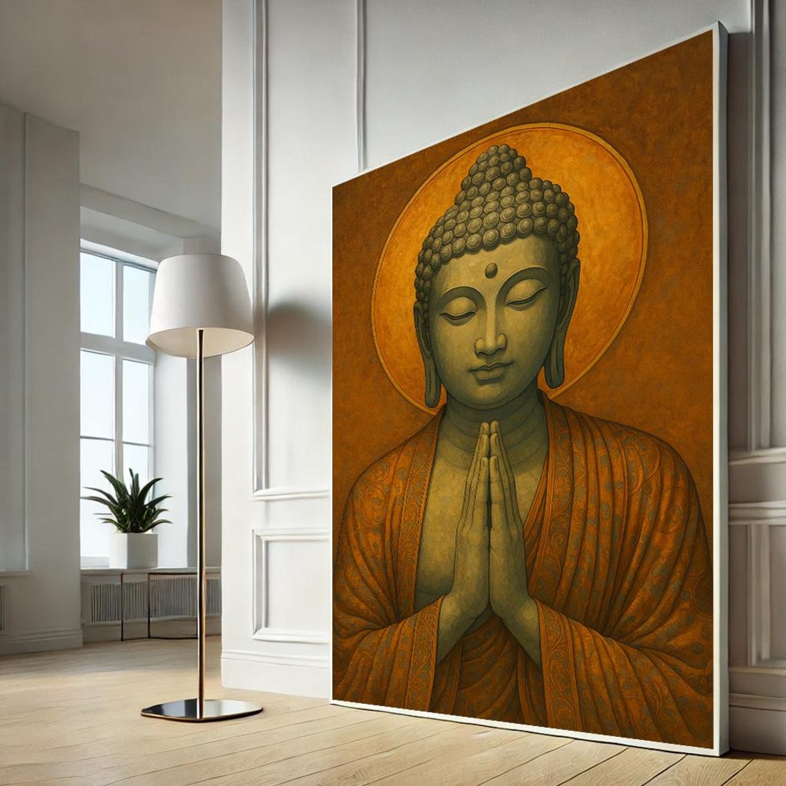 Serene Buddha Canvas Wall Art Print Spiritual Zen Meditation Decor For Yoga Room Or Tranquil Spaces