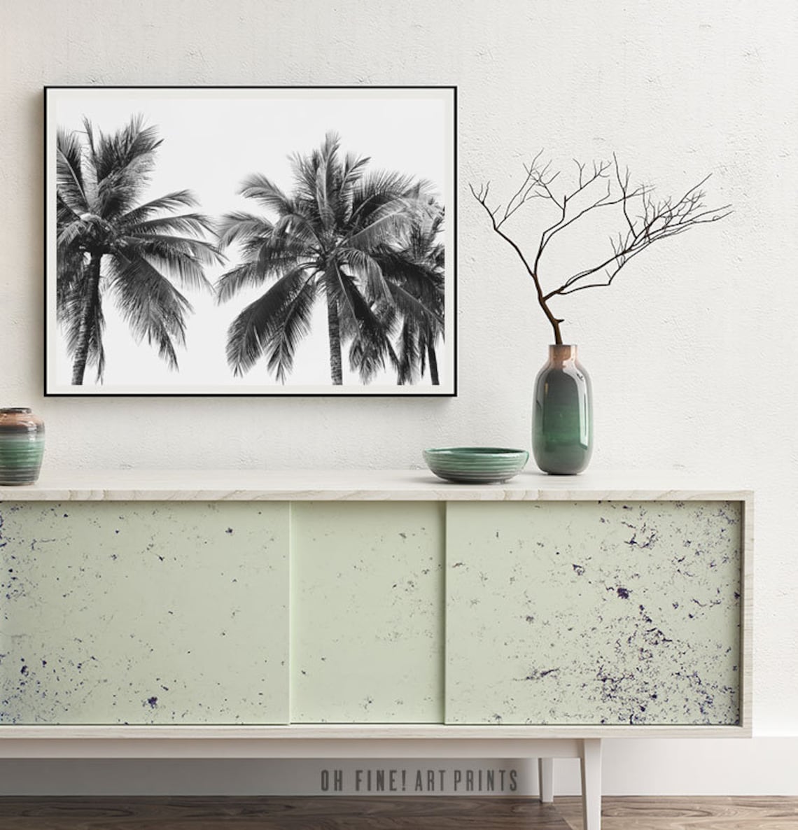 Palm Tree Print, Black And White Hawaii Travel Poster - Image 2