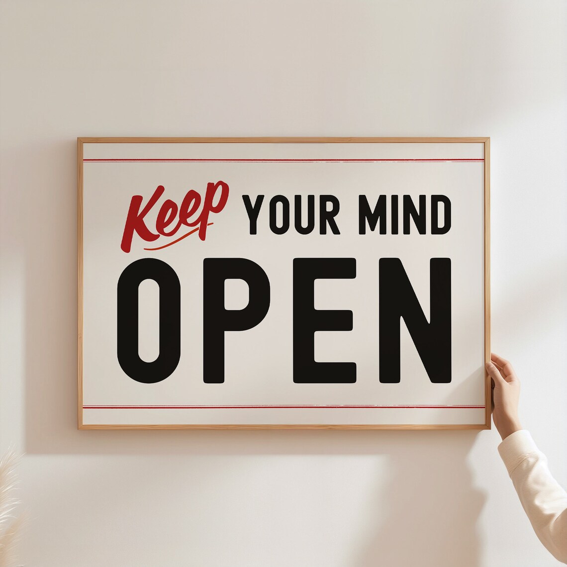 Open Mind Affirmation Quote, Mid-Century Modern Art Print - Image 3