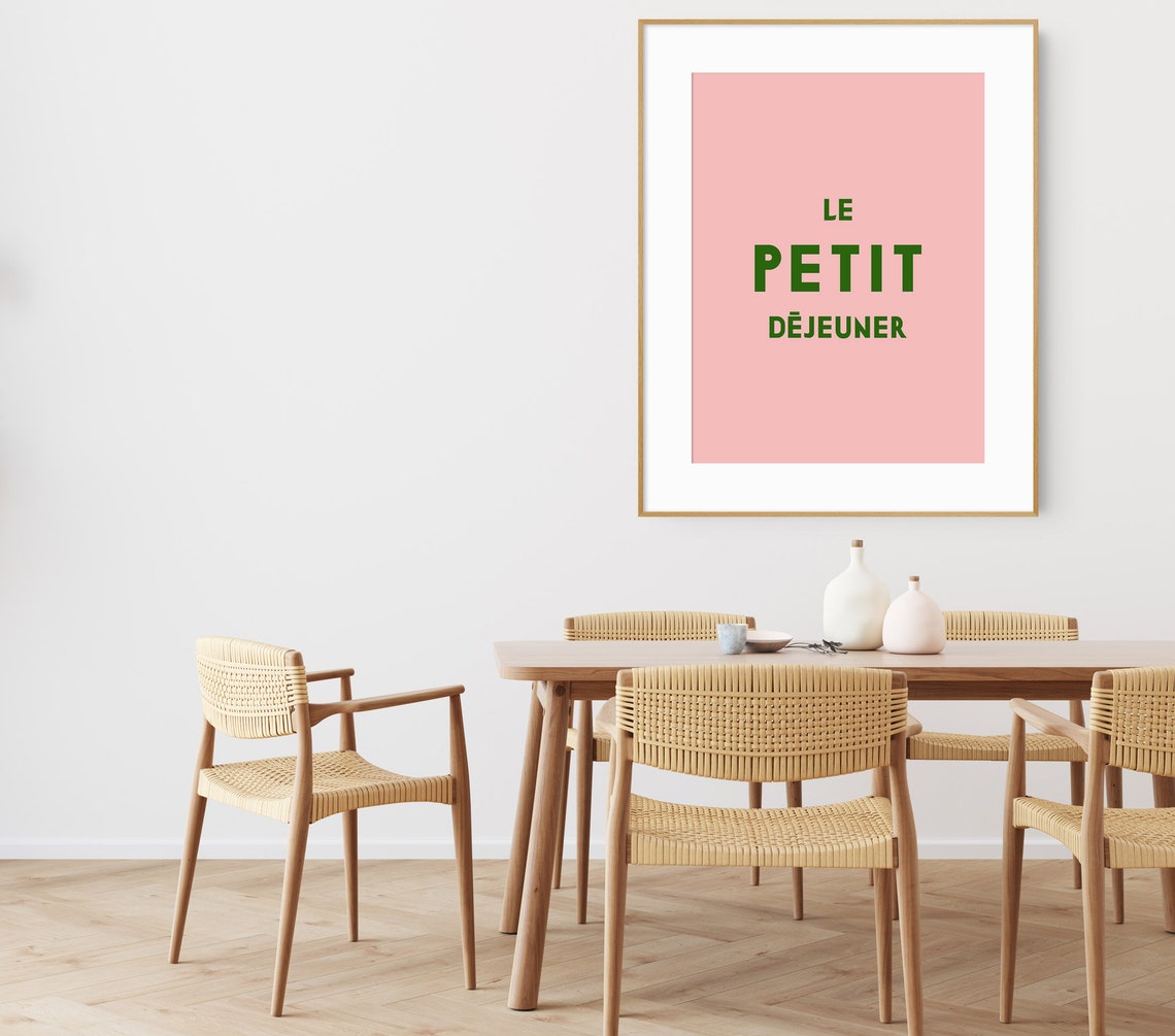 Le Petit Dejeuner French Typography Minimalist Pink Kitchen Poster - Image 2