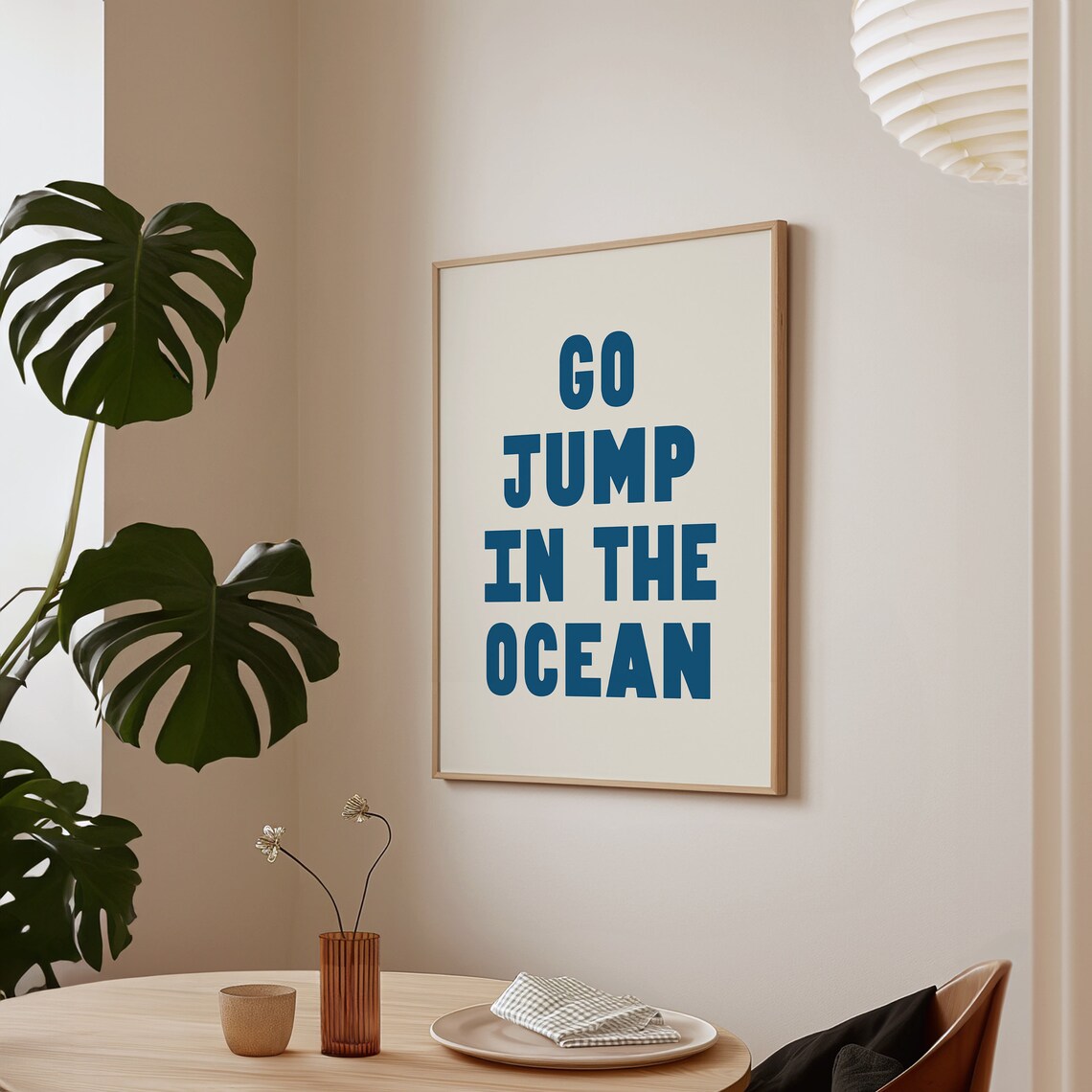 Go Jump In The Ocean Sunset Waves Coastal Painting Beach Travel Poster - Image 2