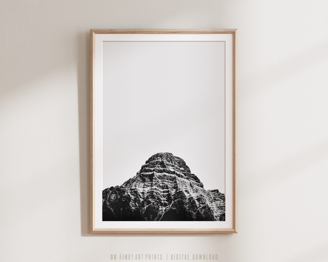 Mountain Print Minimalist Wall Art Black And White Prints Large Poster Art Landscape Photography Art - Image 3