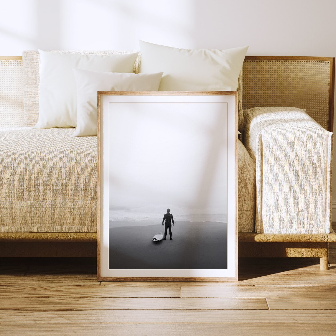 Surfing Art Print, Black and White Surf Poster - Image 4