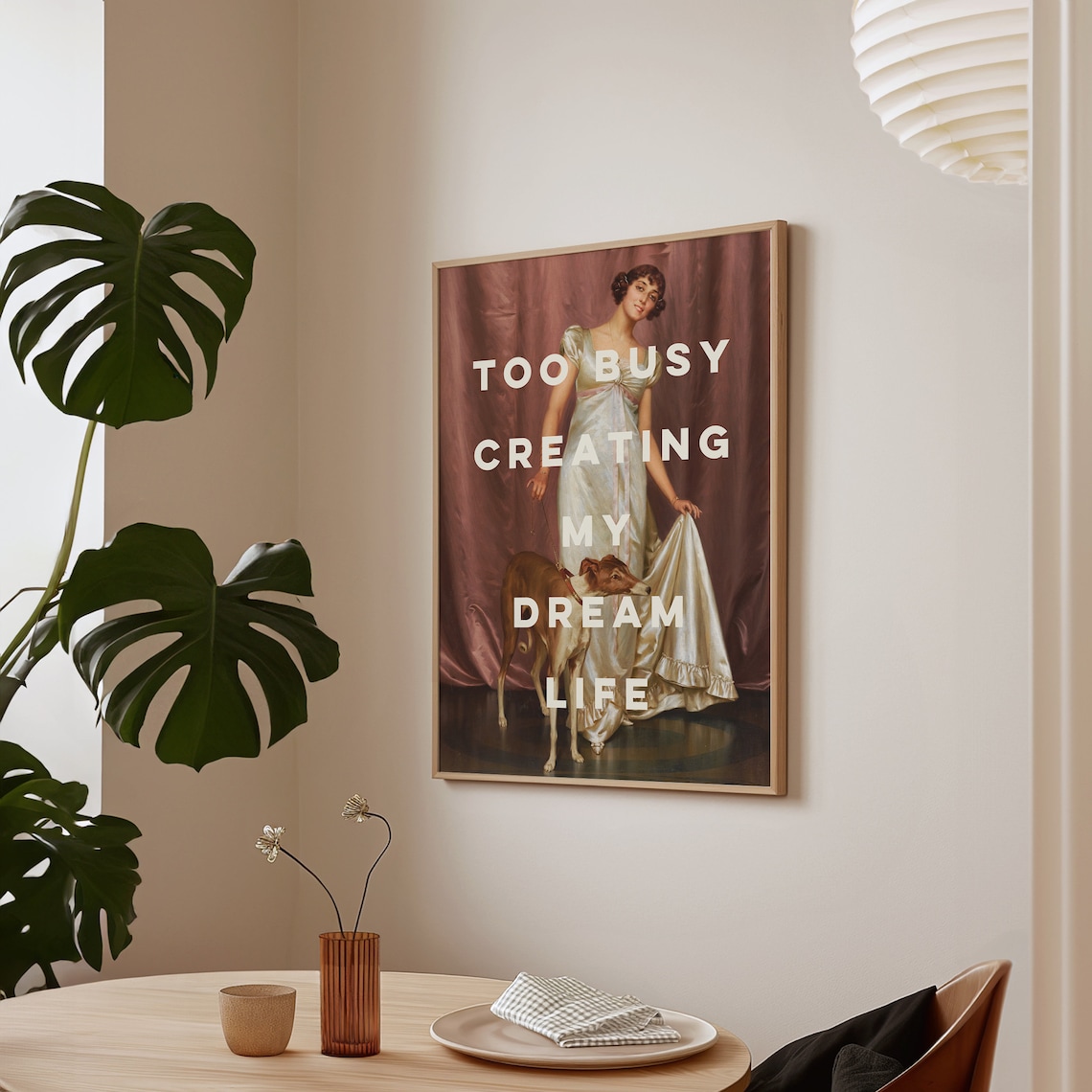 Too Busy Creating My Dream Life Print Funny Inspirational Affirmation Quote Print Gift For Her Eclectic Altered Wall Art - Image 3