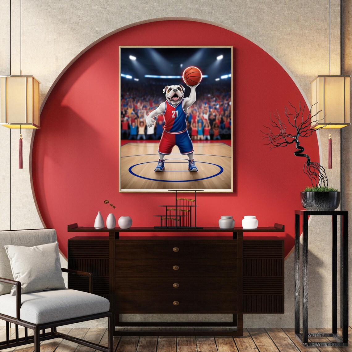 Basketball Playoff Bulldog Poster Print, Sports Season - Image 2