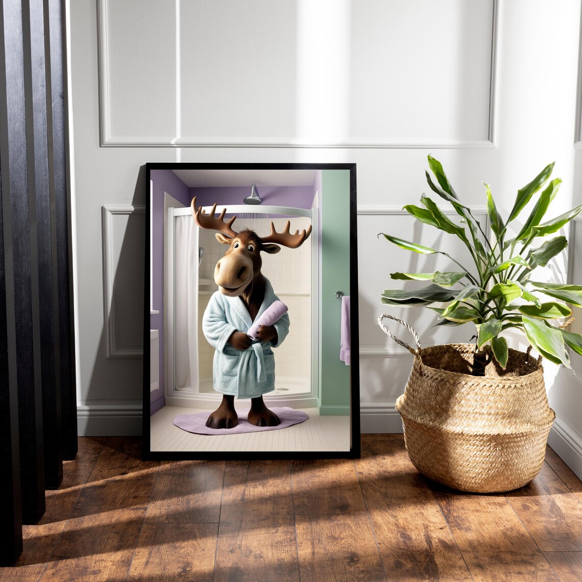Relaxing Moose, Cute Bathroom Decor Gift - Image 4