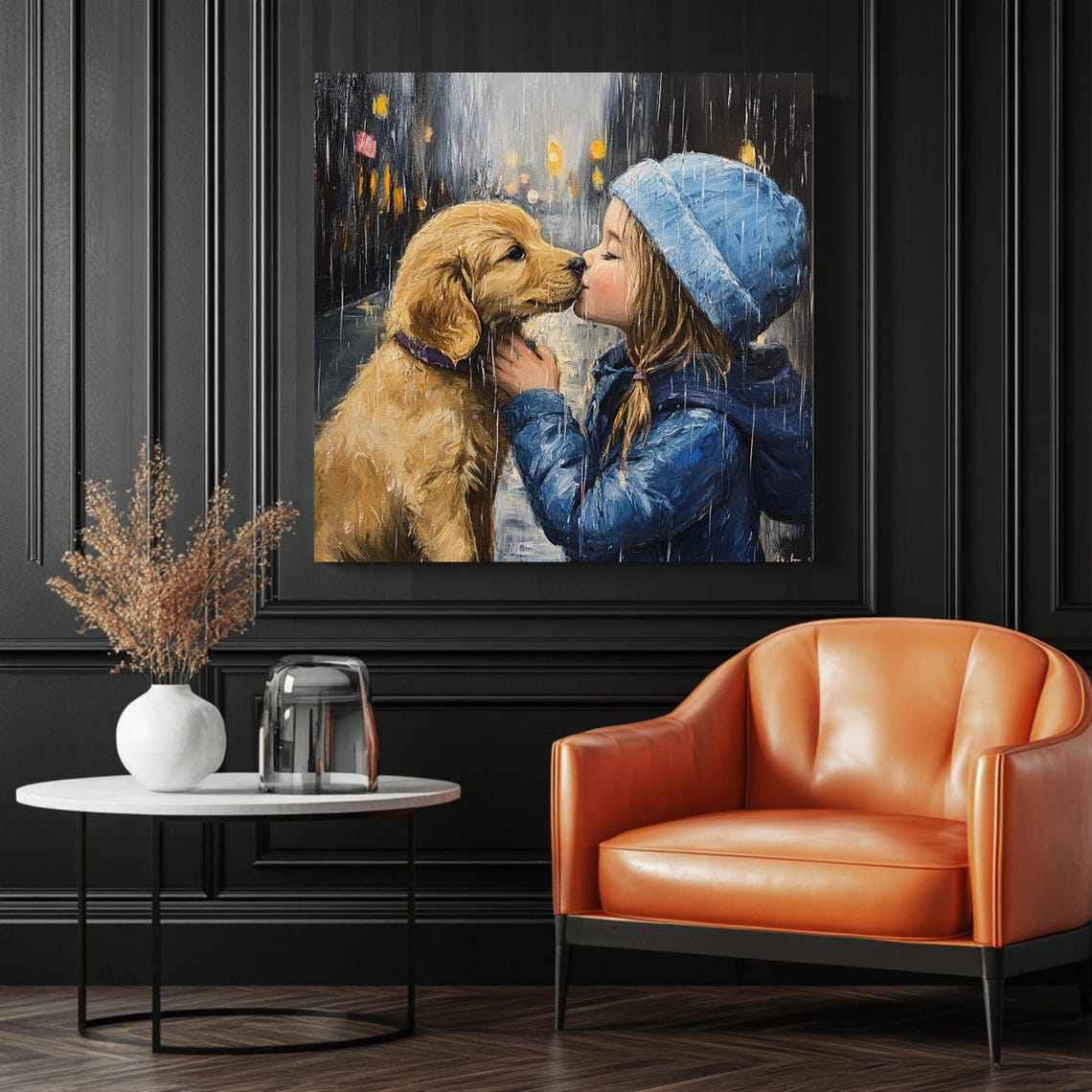 Girl And Dog Art Print, Kids Room Decor - Image 3