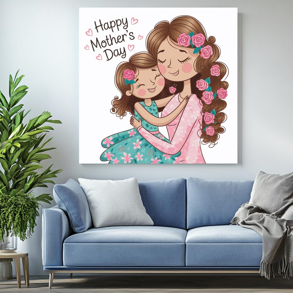 Mother And Daughter Art, Floral Motherhood Gift - Image 2