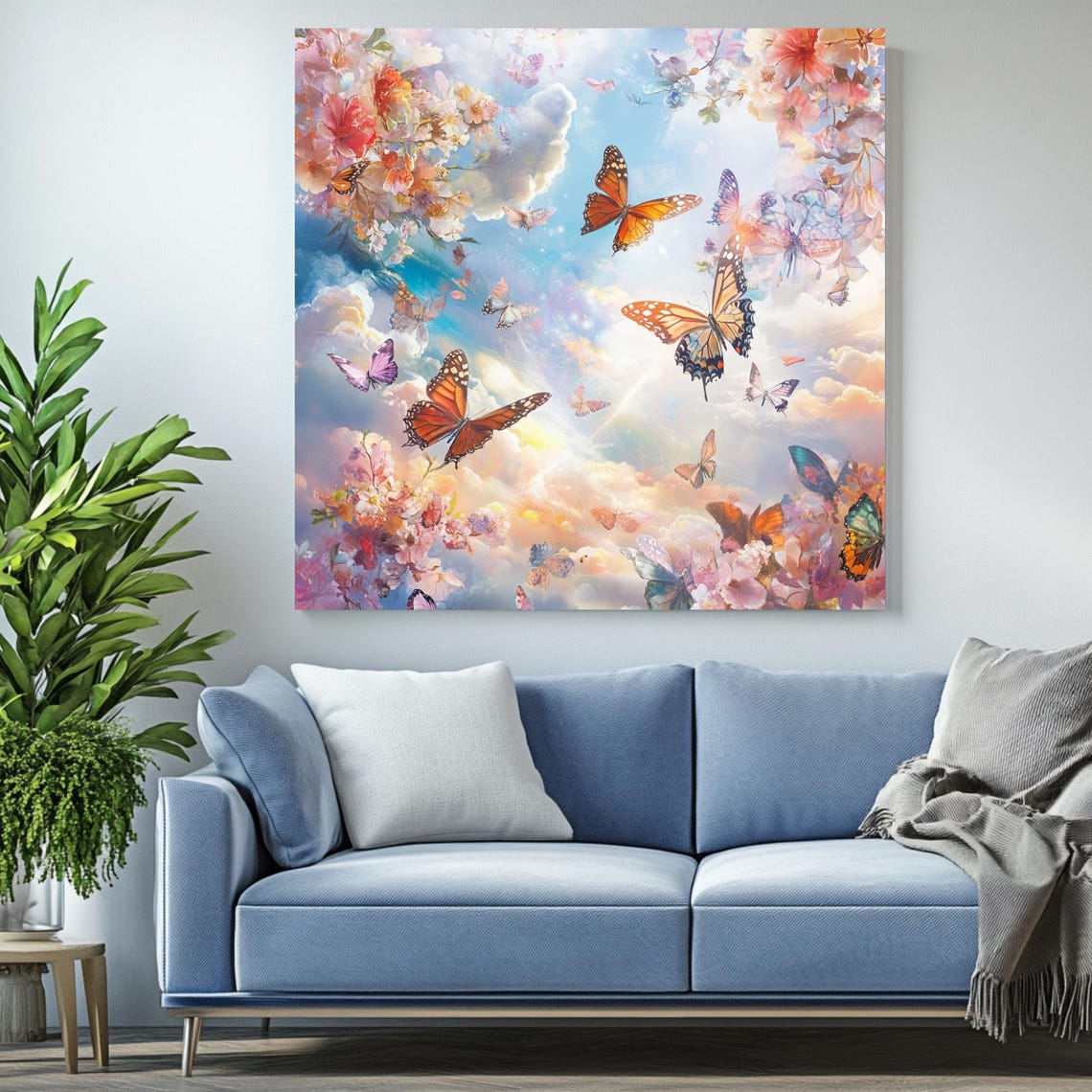 Butterfly Wall Art Poster, Dreamy Sky Nursery Decor - Image 2