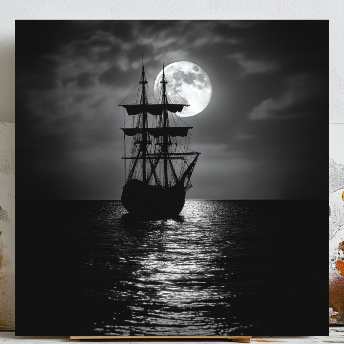 Ship Wall Art, Dark Ocean Nautical Decor